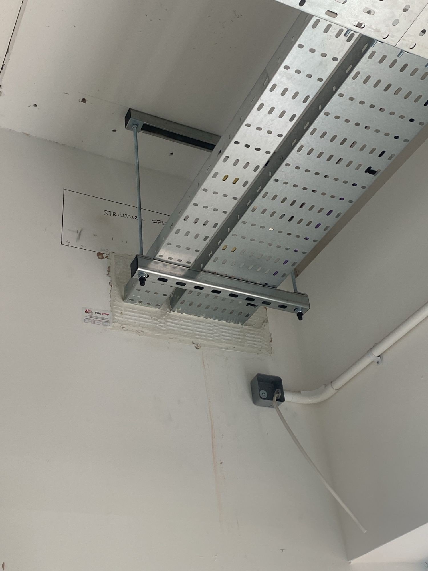 Cable tray fire seal installation